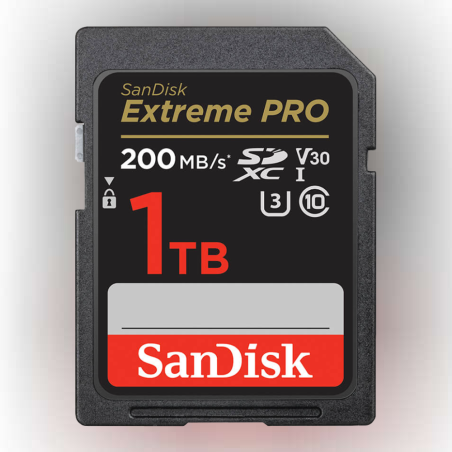 כרטיס זיכרון בנפח 1T S.D EX PRO 4K 200S מבית SANDISK