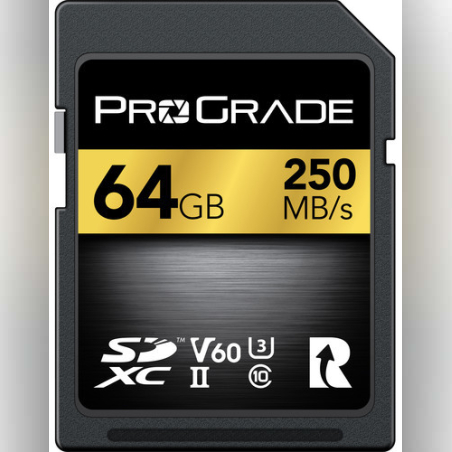 כרטיס זיכרון ProGrade 64GB SDXC UHS-II V60 Gold