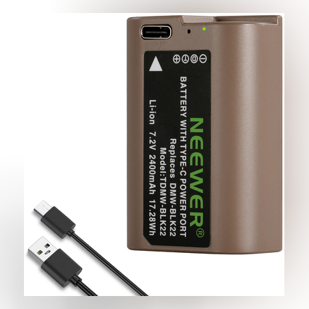 סוללה חלופית NEEWER 2400mAh DMW-BLK22 למצלמות PANASONIC