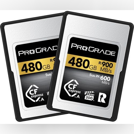 זוג כרטיסי זיכרון ProGrade 480GB CFexpress Type A Gold