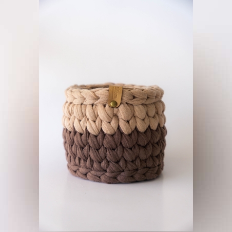 סל סרוג בסגנון נורדי- שוקולד ומוקה