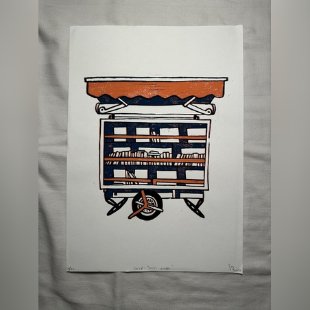 הדפס ספריית רחוב הדפס בלט ב-3 שכבות בעבודת יד