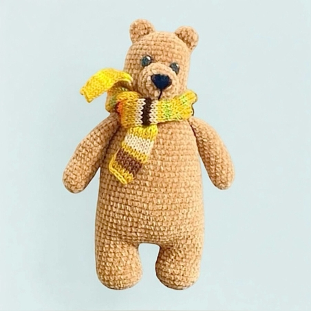 דובי חום סרוג בעבודת יד