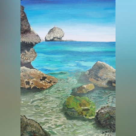 מים­ אקריליק על קנבס