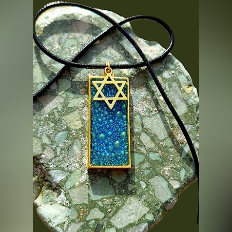 תליון מגן דוד טורקיז מאפוקסי בעבודת יד