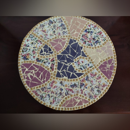 תחתית מסתובבת lazy suzy מפסיפס בגווני סגול