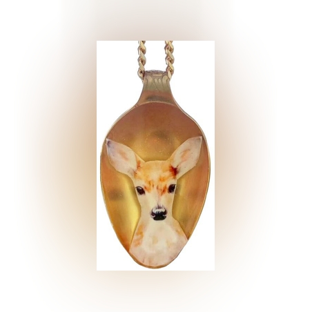 שרשרת כף/כפית מוזהבת במבי בעבודת יד