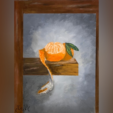 קלמנטינה מקולפת שמן על קנבס