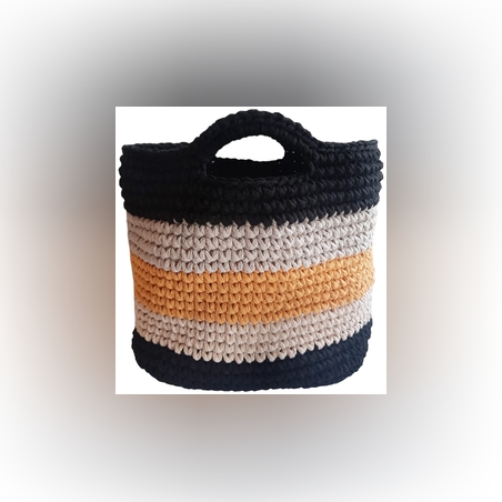 תיק יד סרוג פסים