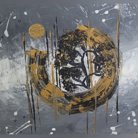 ציור אקריל על קנבס- ליל ירח מלא