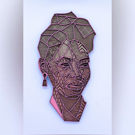 קישוט קיר בהשראה אפריקאית- זהב, ברונזה ורוד