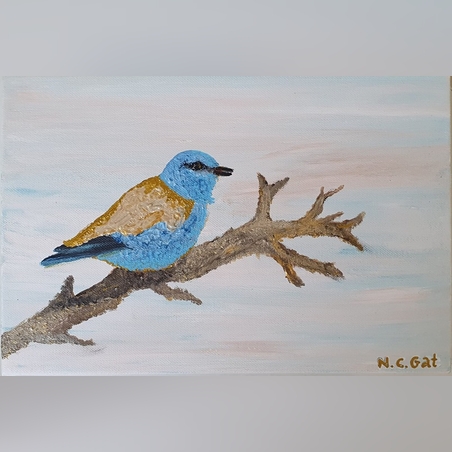 ירגזי זהב כנף- אקריליק על קנווס