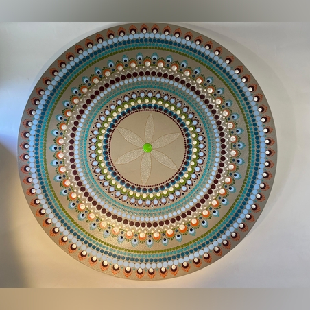 מנדלת פרח התשוקה אקריל על קנבס