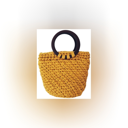 תיק סל חרדל סרוג