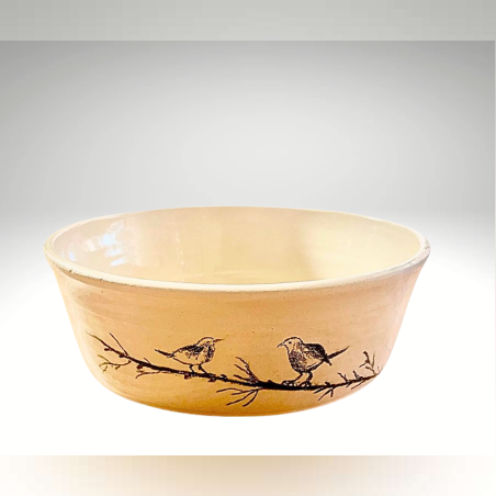 קערת ציפורים מחימר לבן ממוחזר