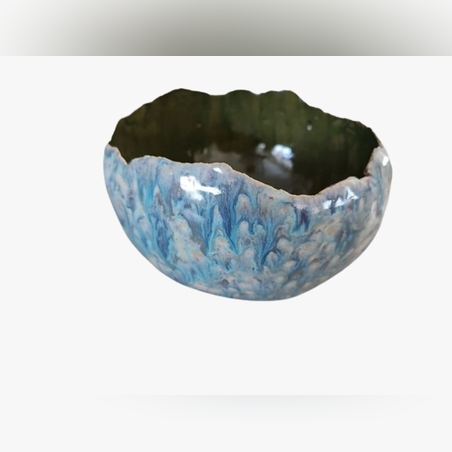 קערית נוי מחימר גווני כחול