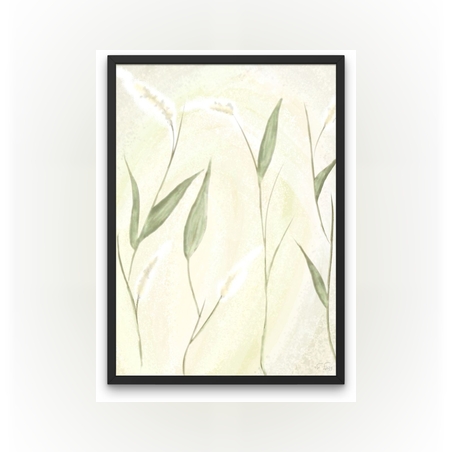 עלים ברוח- הדפס ממוסגר