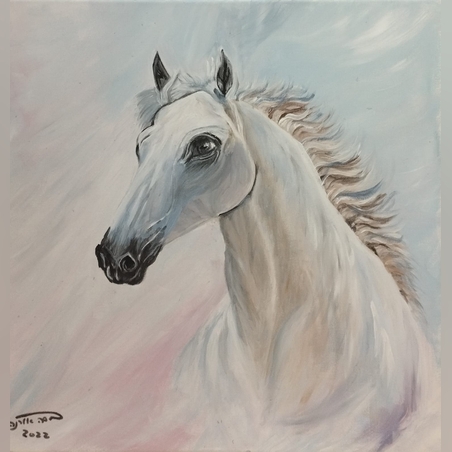 הסוס הלבן­ אקריליק על קנבס