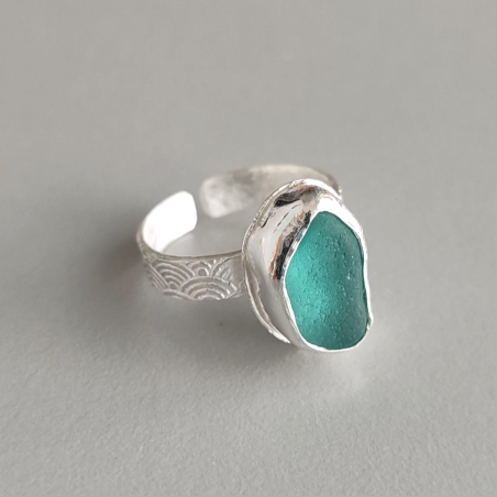 טבעת כסף סטרלינג- ירוק