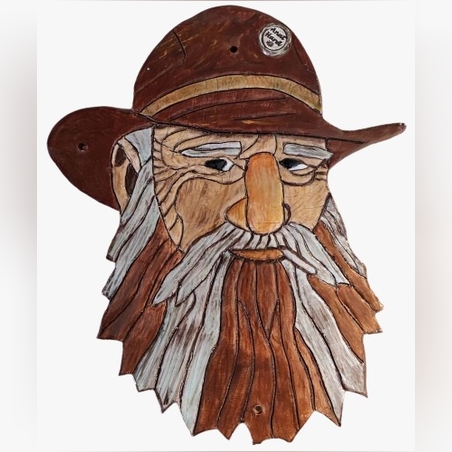 קאובו עם זקן. תמונה מחימר בעבודת יד