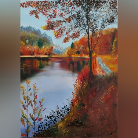 הסתיו הקסום ציור שמן על קנבס