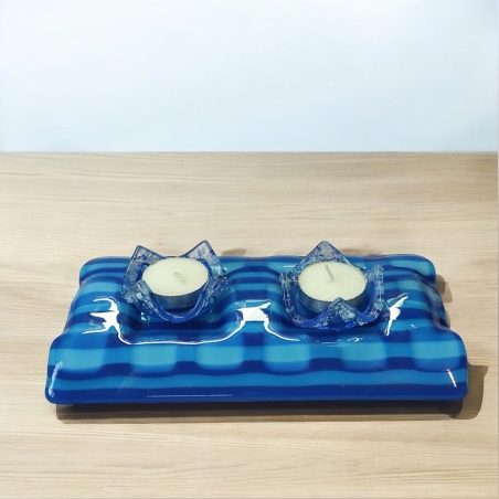 פמוטי שבת מזכוכית בעבודת יד