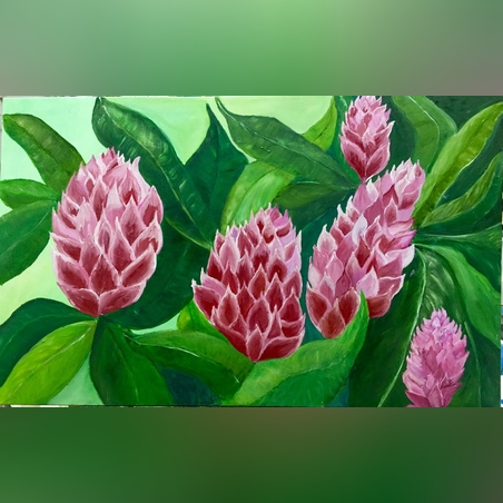 פרחים בקוסטה ריקה שמן על קנבס