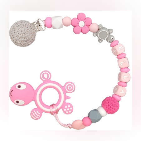 מחזיק מוצץ או נשכן לתינוק - ורוד