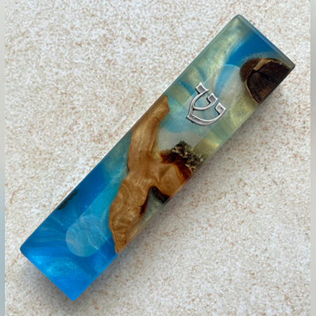 בית מזוזה מעץ ואפוקסי