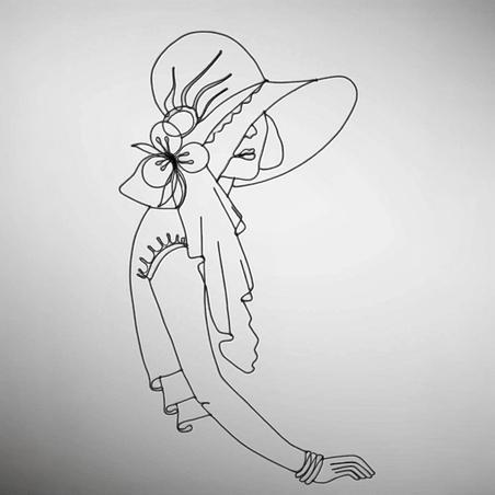 פסל נערה שזור מחוטי ברזל בעבודת יד