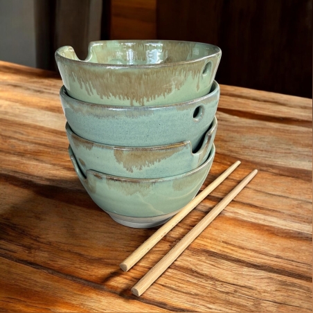 4 קערות קרמיקה מעוצבות בעבודת יד