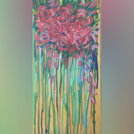 ציור אקריל על קנבס מתוח - טפטופי אהבה