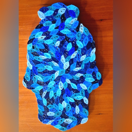 חמסת עלים- תמונת תלת מימד מעוצבת מרצועות נייר