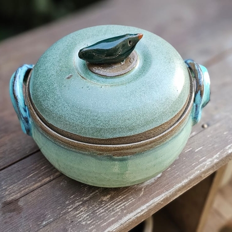 קדרה מקרמיקה בצבעי תכלת