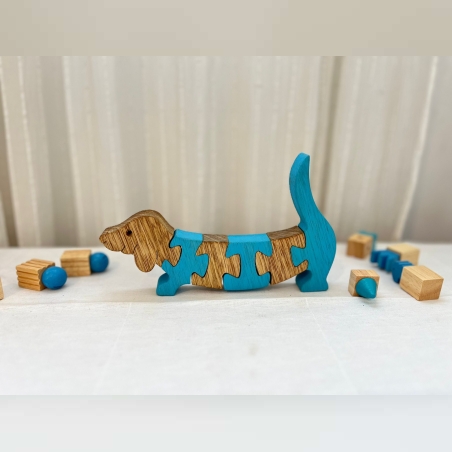 פאזל כלב בייגלה מעץ