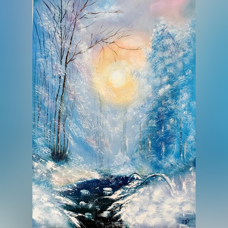 אגדה חורפית ציור שמן על קנבס