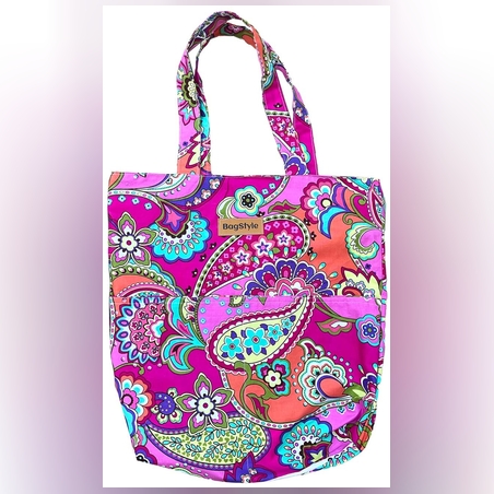 תיק TOTE גדול בעבודת יד- Paisley Orange