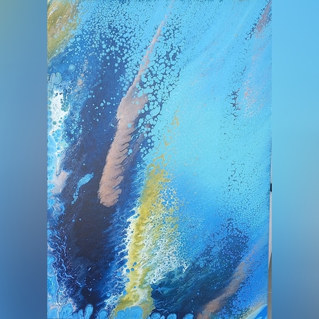 אקריליק נוזלי על קנבס 6