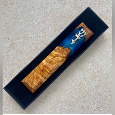 בית מזוזה מהודרת עבודת יד מעץ זית ואפוקסי