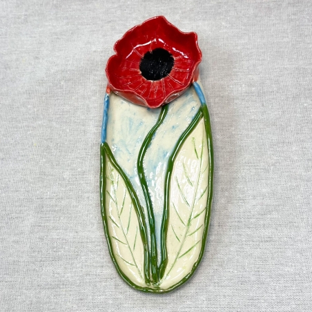 צלחת אליפטית בינונית להגשה ונוי בעיצוב כלנית