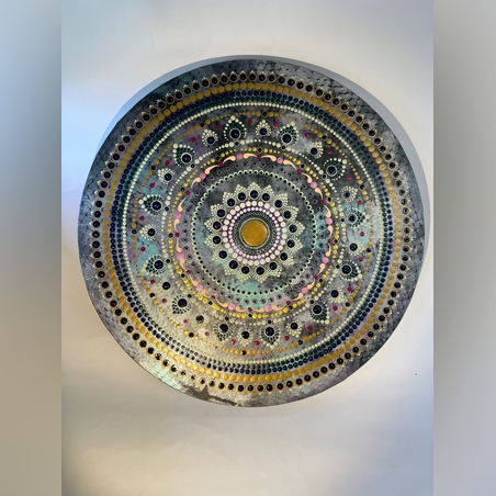 מנדלת הסוכריות אקריל על קנבס בעבודת יד