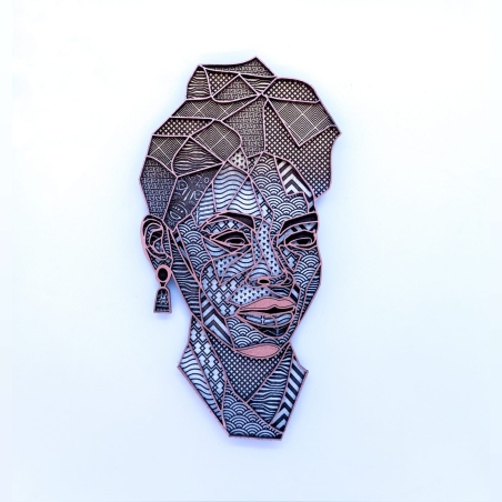 קישוט קיר בהשראה אפריקאית- כסף, זהב וברונזה