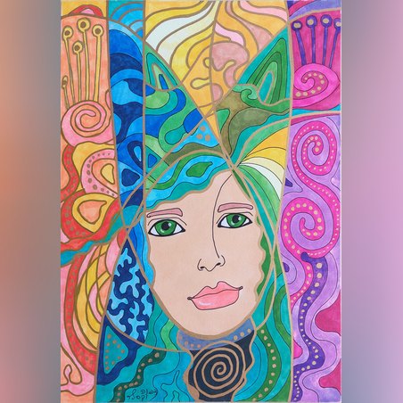 ציור המתחבאת בתוך הצבע