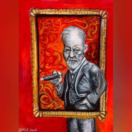 פרויד- הדפס פסטל שמן על נייר.