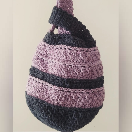 תיק קטן אליפסה סרוג דגם מדרגות