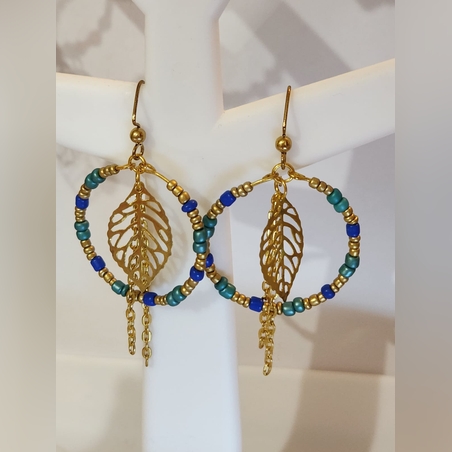 עגילי חישוק מחרוזי ונציה בעבודת יד