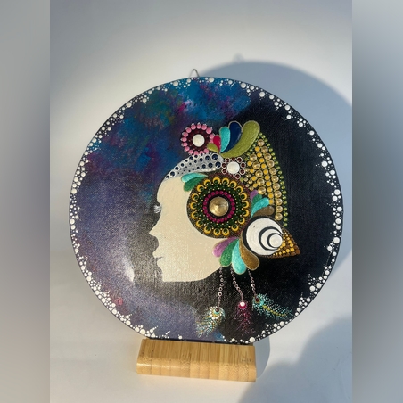 מנדלת דמיון פראי אקריל על קנבס