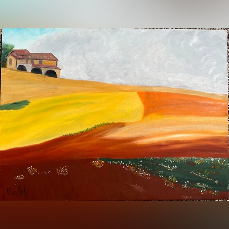 נוף בטוסקנה שמן על קנבס