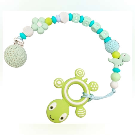 מחזיק מוצץ או נשכן לתינוק - ירקרק