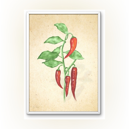 פלפלים אדומים- הדפס ממוסגר